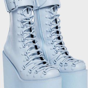 Dolls Kill Sugar Thrillz Baby Blue Traitor Boots